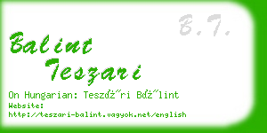 balint teszari business card